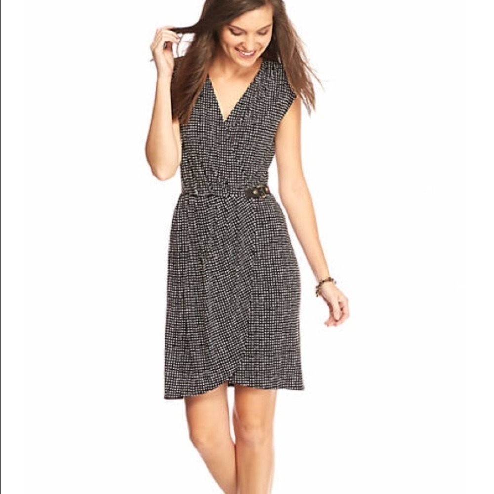 Michael Kors Faux Wrap Side Buckle Dress